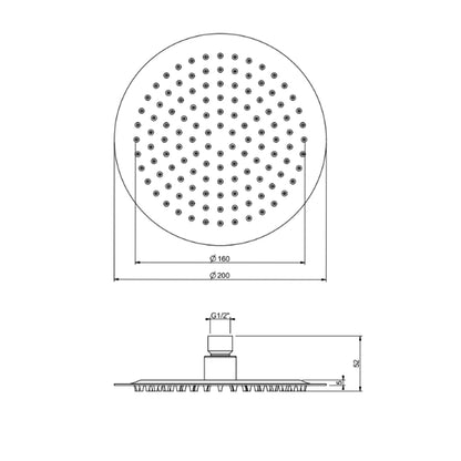 Set doccia con soffione tondo 20 cm e doccino cromato Collezione Premium Shower by CeramicStore | Lo specialista del tuo bagno