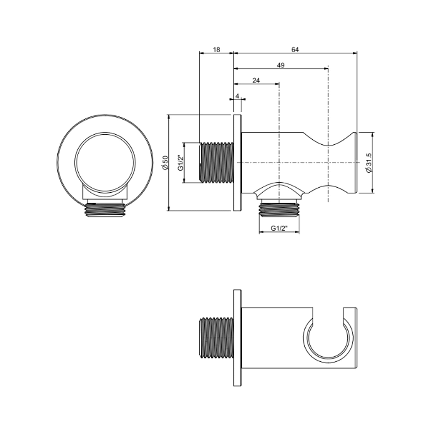 Set doccia con soffione tondo 20 cm e doccino cromato Collezione Premium Shower by CeramicStore | Lo specialista del tuo bagno