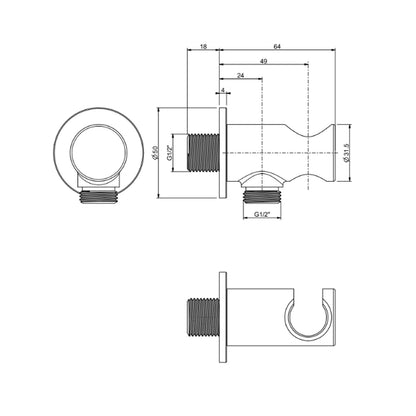 Set doccia con soffione tondo 25 cm e doccino cromato Collezione Premium Shower by CeramicStore | Lo specialista del tuo bagno