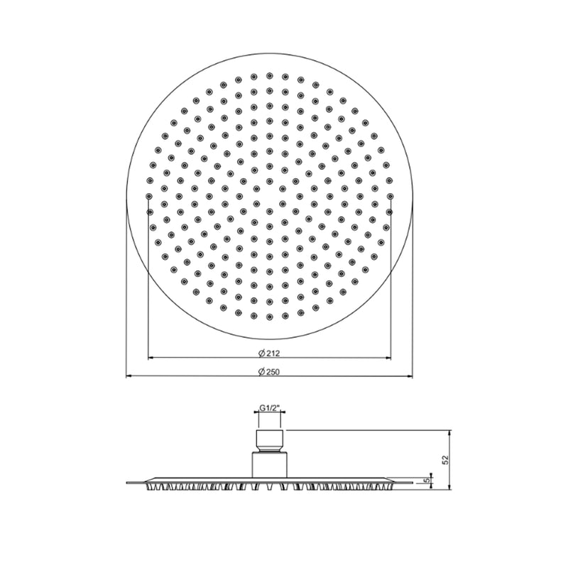 Set doccia con soffione tondo 25 cm e doccino cromato Collezione Premium Shower by CeramicStore | Lo specialista del tuo bagno