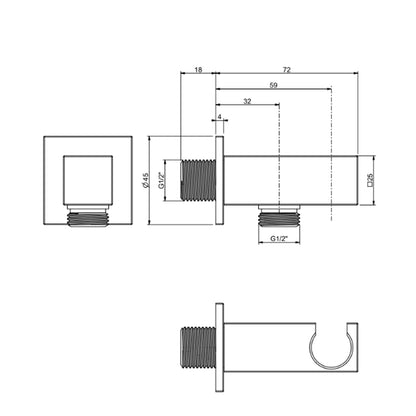 Set doccia con soffione quadrato 20x20 cm e doccino cromato Collezione Premium Shower by CeramicStore | Lo specialista del tuo bagno