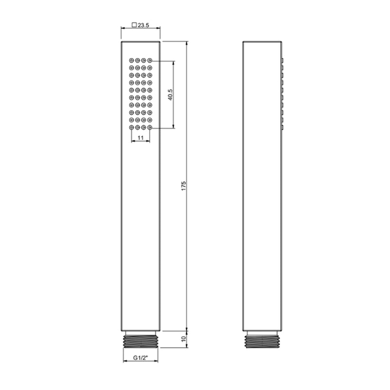 Set doccia con soffione quadrato 25x25 cm e doccino cromato Collezione Premium Shower by CeramicStore | Lo specialista del tuo bagno