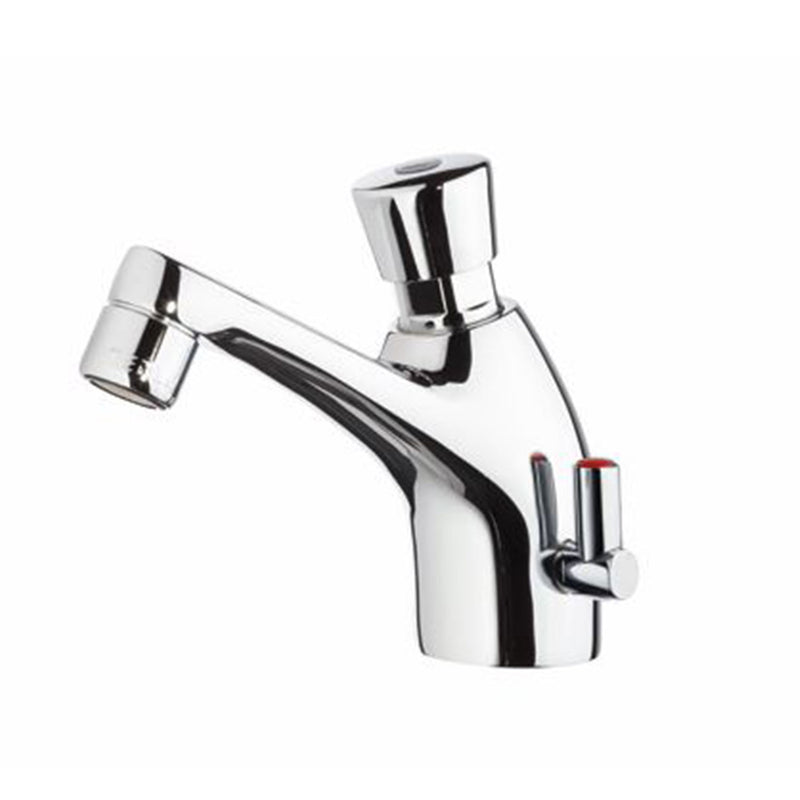 Miscelatore lavabo temporizzato con durata preregolata di MCM con flessibili by CeramicStore | Lo specialista del tuo bagno