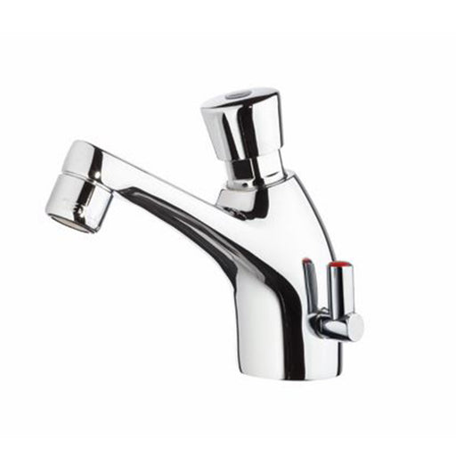 Miscelatore lavabo temporizzato con durata preregolata di MCM con flessibili by CeramicStore | Lo specialista del tuo bagno