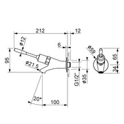 Rubinetto temporizzato a parete fuso con leva di MCM tempo di apertura standard 8/12'' by CeramicStore | Lo specialista del tuo bagno