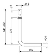 Tubo regolabile a L diam.25 di MCM per flussometro incasso by CeramicStore | Lo specialista del tuo bagno