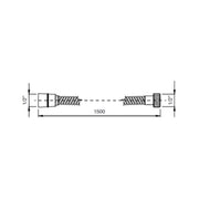 Tubo flessibile per doccia liscio da 150 cm - Cromato by CeramicStore | Lo specialista del tuo bagno