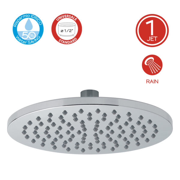 Soffione doccia monogetto Plus 01 di Gedy diametro di 20 cm - Cromato by CeramicStore | Lo specialista del tuo bagno