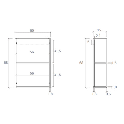 Specchio contenitore 60x15x68 cm con 2 ante Cubi&Co - Bianco lucido by CeramicStore | Lo specialista del tuo bagno