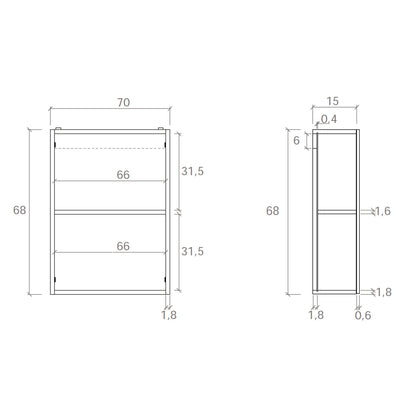 Specchio contenitore 70x15x68 cm con 2 ante Cubi&Co - Bianco lucido by CeramicStore | Lo specialista del tuo bagno