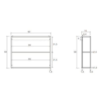 Specchio contenitore 90x15x68 cm con 2 ante Cubi&Co - Bianco lucido by CeramicStore | Lo specialista del tuo bagno