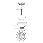 Piletta tappo cestello 114 mm per lavelli marmo e pietra 1"1/2 by CeramicStore | Lo specialista del tuo bagno