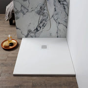 Piatto doccia in resina 70x70 cm effetto Pietra serie Mirage - Bianco by CeramicStore | Lo specialista del tuo bagno
