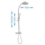 Colonna doccia regolabile con soffione Linz e deviatore MX3C 85-121cm by CeramicStore | Lo specialista del tuo bagno