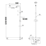 Colonna doccia regolabile e orientabile con termostatico TM3C 85-121cm by CeramicStore | Lo specialista del tuo bagno