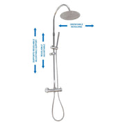 Colonna doccia regolabile in profondità con soffione e deviatore by CeramicStore | Lo specialista del tuo bagno