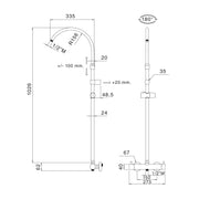 Colonna doccia regolabile in profondità con termostatico TM3C by CeramicStore | Lo specialista del tuo bagno