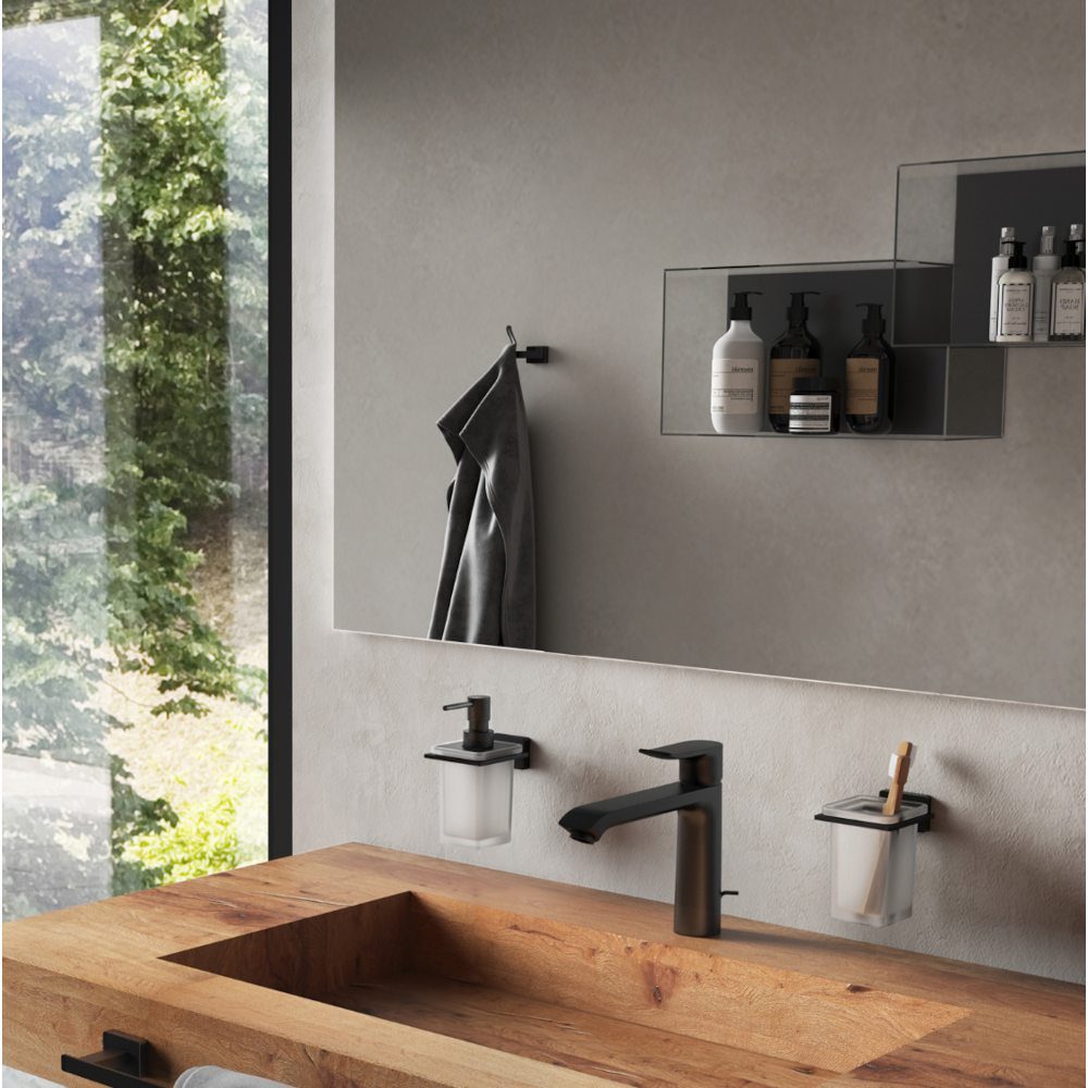 Appendiabiti doppio a parete in Acciaio Inox Gedy modello Atena - Nero Matt by CeramicStore | Lo specialista del tuo bagno