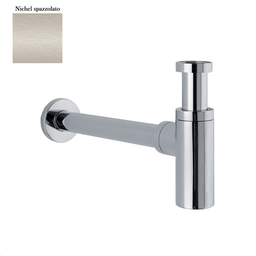Sifone tondo da arredo in ottone nichel spazzolato opaco by CeramicStore | Lo specialista del tuo bagno
