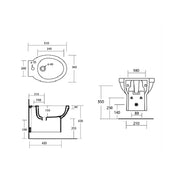 Bidet sospeso modello Carla 360x510 x H. 420 mm - Bianco