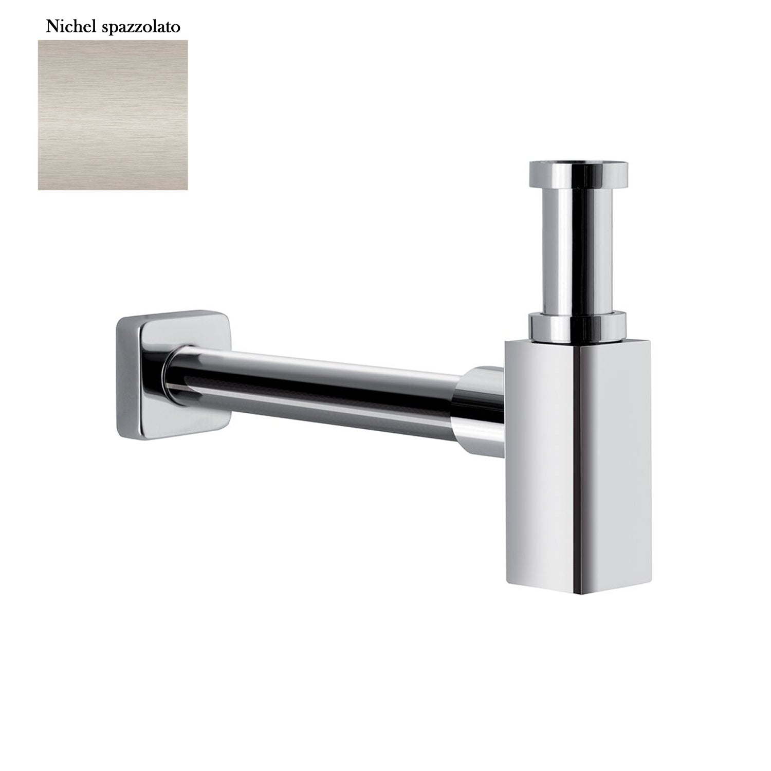 Sifone quadro da arredo in ottone nichel spazzolato opaco by CeramicStore | Lo specialista del tuo bagno