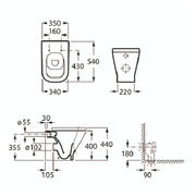 Vaso filomuro universale serie Link 35x54 cm x H. 40 cm - Bianco
