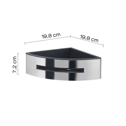 Portaoggetti doccia angolare modello Poseidon Gedy in cromo/nero by CeramicStore | Lo specialista del tuo bagno