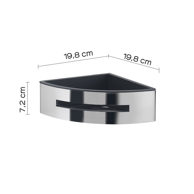Portaoggetti doccia angolare modello Poseidon Gedy in cromo/nero by CeramicStore | Lo specialista del tuo bagno