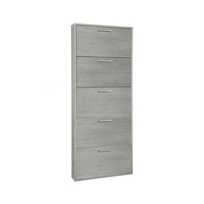 Scarpiera con 5 ante a ribalta in pannelli ecologici color cemento cm 65x15x164h by CeramicStore | Lo specialista del tuo bagno