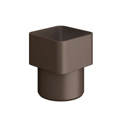 Adattatore da tubo quadro a tondo diam. 80x80/80 marrone