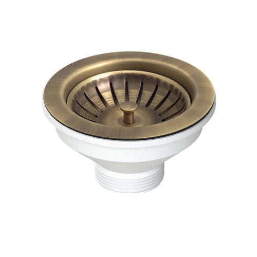Piletta 114 mm per lavello con foro 90 mm pirite ottone anticato