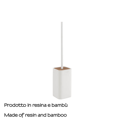 Scopino da appoggio con ciuffo in setole Gedy modello Ninfea - Bianco Matt by CeramicStore | Lo specialista del tuo bagno