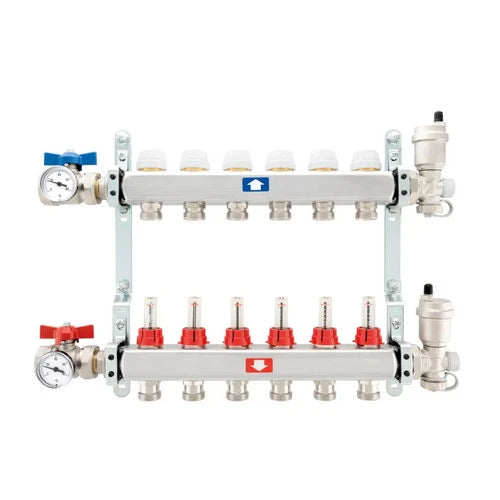 Collettore premontato completo con flussimetri 2 vie 1 x3/4