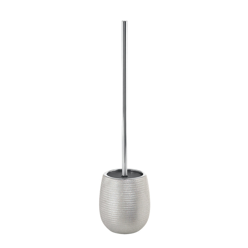 Scopino da appoggio in ceramica con ciuffo in setole Gedy modello Astrid - Argento by CeramicStore | Lo specialista del tuo bagno