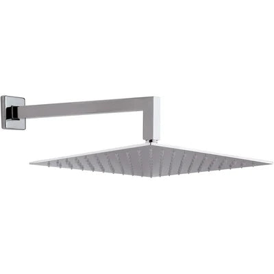 Soffione doccia a parete quadro cm 30 con braccio cm 30 x 30