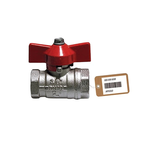 Valvola a sfera ff con farfalla f-brico 3/4 dn 20 pn 40