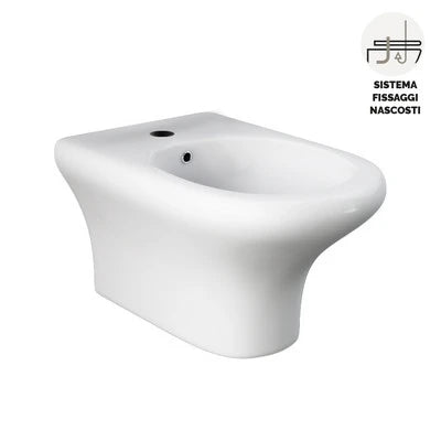 Bidet sospeso compact/ninfea fissaggio nascosto erogazione rubinetto