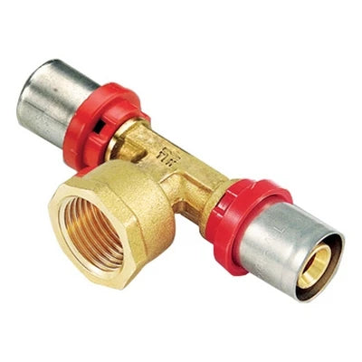 Raccordo press a t femmina compact per multistrato 26 x 3 0 3/4 26 x 3 0
