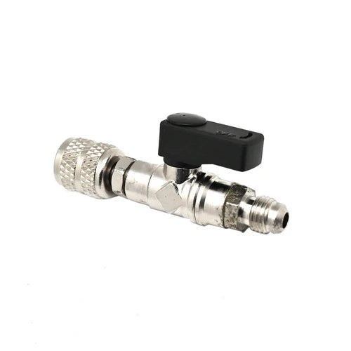 Rubinetto per bomboletta refrigerante con depressore f gir. 5/16 sae m 1/4 sae