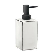 Dosasapone in ceramica Gedy serie Lucrezia con erogatore in plastica nera - Bianco