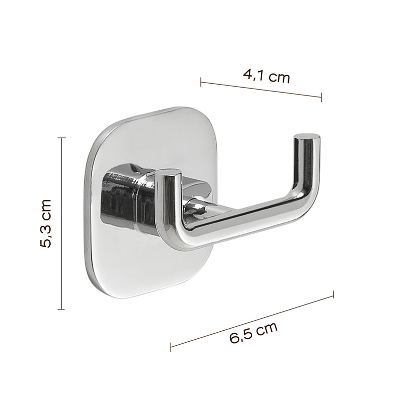 Appendiabiti doppio in acciaio inox e cromall Teide di Gedy - Cromato by CeramicStore | Lo specialista del tuo bagno