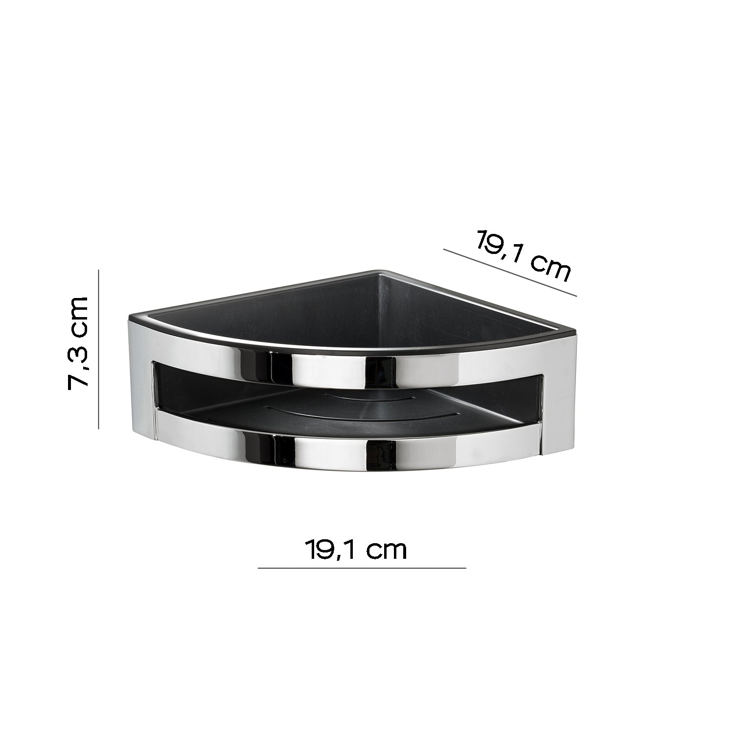 Portaoggetti doccia angolare modello Zante di Gedy - Cromato/Nero by CeramicStore | Lo specialista del tuo bagno