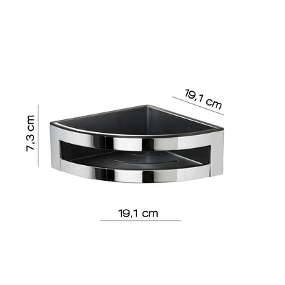 Portaoggetti doccia angolare modello Zante di Gedy - Cromato/Nero by CeramicStore | Lo specialista del tuo bagno