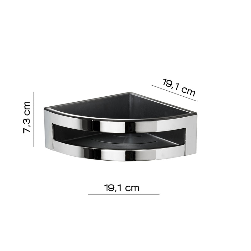 Portaoggetti doccia angolare modello Zante di Gedy - Cromato/Nero by CeramicStore | Lo specialista del tuo bagno