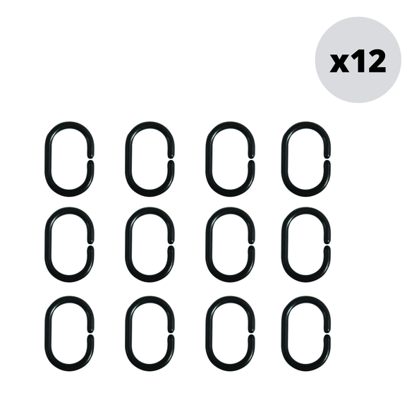 Anelli per Tenda da doccia da 12 - Nero by CeramicStore | Lo specialista del tuo bagno