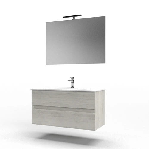 Mobile bagno sospeso mod. stile l. 100 cm quercia bianca