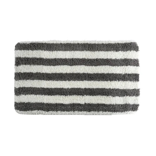 Tappeto da bagno in microfibra 50x80 cm bianco/grigio bianco-grigio