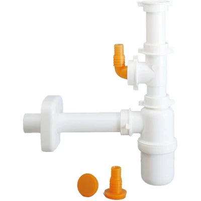 Sifone a bottiglia per lavello 1v con attacco lavastoviglie orizz 1 1/2 d.40 1 vasca