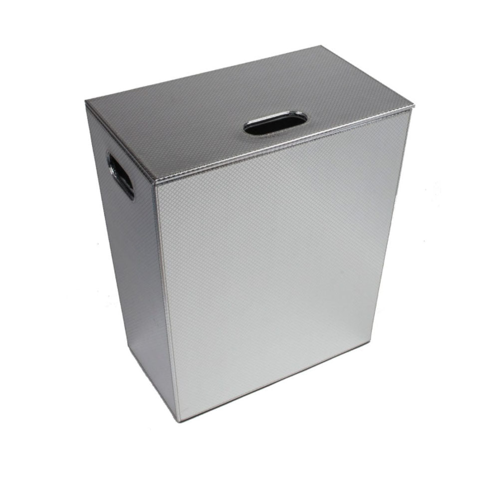 Porta Biancheria 'Koh-i-Noor' in ecopelle con sacca interna - cm 43x26x48h - Cromo Metal by CeramicStore | Lo specialista del tuo bagno