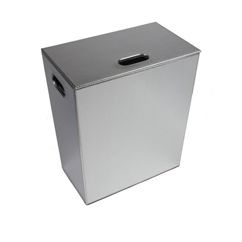 Porta Biancheria 'Koh-i-Noor' in ecopelle con sacca interna - cm 43x26x48h - Cromo Metal by CeramicStore | Lo specialista del tuo bagno
